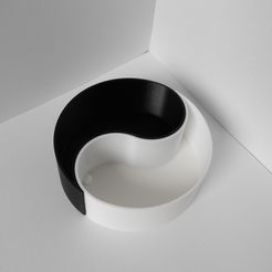 DSCF0476.jpg STL file Yin yang bonsai pot (no logo) - 100 mm・3D printing idea to download