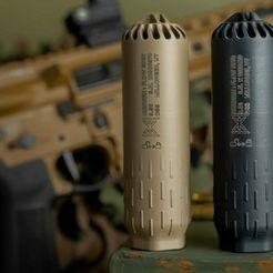 1679226690511.jpeg Archivo STL Supresor Mock Huxwrx Flow 556K para Airsoft o AR-15 con rosca de 14mm・Plan de impresión en 3D para descargar
