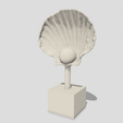 shell-1.png Scallop Shell with pearl on stand, seashell coastal decor, beach house, home interior decoration design