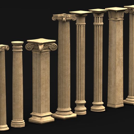 Pack Columns 3D Model 3D model
