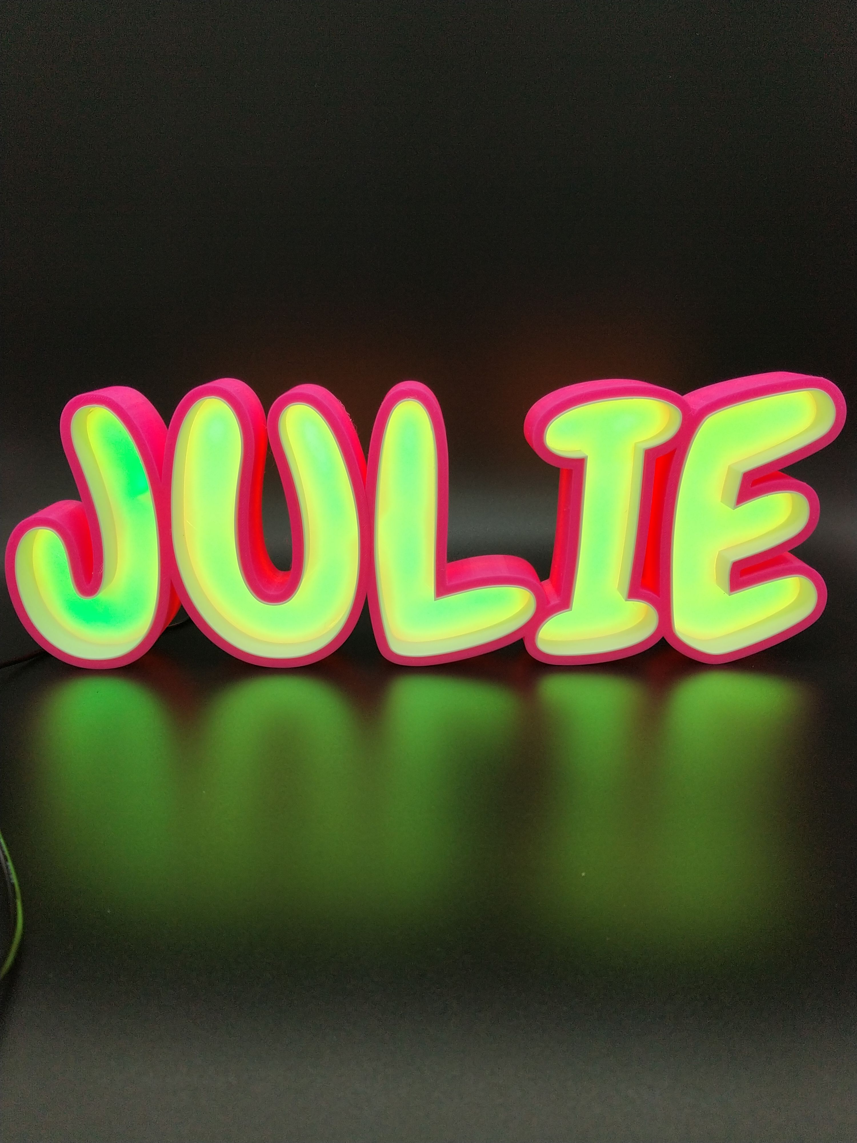 Download STL file illuminated sign with julie's name • 3D printing ...