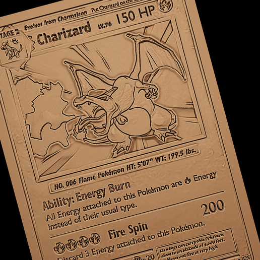Charizard Pokemon card STL File for 3D printingCults