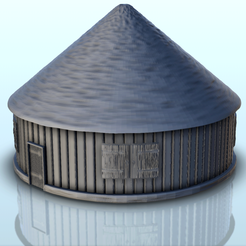 51.png STL file Circular hut with thatched roof (12) - Pacific War WW2 Jungle Island Medieval Palm Beach Vietnam Viet Cong Iwo Jima Laos Cambodia・Design to download and 3D print, Hartolia-Miniatures