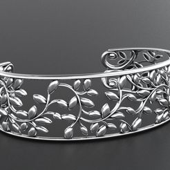 untitled.32.jpg Fichier STL Bracelet élégant avec feuilles 337・Plan pour imprimante 3D à télécharger
