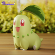 chikorita4-ws.png STL file Chikorita Planter Test Tube Leaf Pokemon No-Support・3D printing template to download