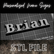 Stl-file-3.png Brian Standing Name sign / Personalized names / Cake topper / bedroom sign / birthday topper