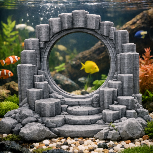 🐠 Aquarium Portal Ruins STL & 3MF, 3D Printable Fish Tank Decor,Fantasy ...