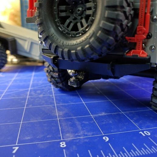 Remolque TRX4M de aluminio para transportar detrás del coche con soporte de enganche y receptor 1/18 Escala Accesorios para 1/16 1/18 1/24 RC Crawler