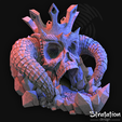 Sd_RPG_DemonKingsSkullDiceTowerRender01.png Archivo STL Torre de dados Calavera del Rey Demonio・Modelo para descargar y imprimir en 3D