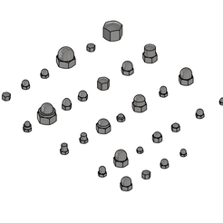 Hutmuttern_01-Farbe.png STL file Hat nut collection・3D print model to download