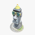 model-6.png Moai statue wearing sunglasses and a party hat NO.1
