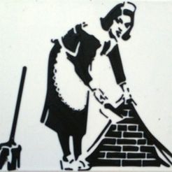 maid-wallpaper.jpg STL-Datei Banksy Dienstmädchen kostenlos herunterladen • 3D-druckbare Vorlage, planetar