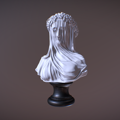 lady_veil.png 3D file Bust Lady with Veil・3D printer design to download