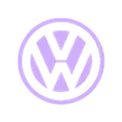 VW_emblem_nobase.stl VW logo emblem badge with and without base