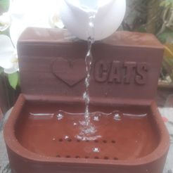 Fonte.jpeg STL file Drinking fountain running water for cats.・Template to download and 3D print