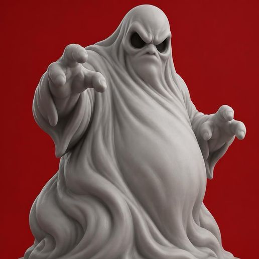 Angry Halloween Ghost 3D Print STL | Scary Haunted Ghost Figurine | Halloween Decoration | Spooky Monster Statue
