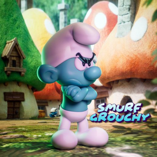 👾 Grouchy Smurf - STL Multiparts・ 3D File for 3D printing・Cults