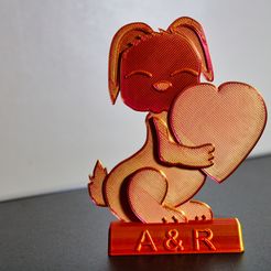 IMG_0418.jpg 3D file Adorable 3D Printed Rabbit Holding Heart 2・Template to download and 3D print