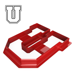 Varsity-U-1.png STL file Varsity Style Letter U Cookie Cutter・3D printable model to download