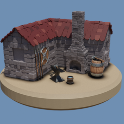 Smithy-1.png Download STL file Medieval miniature smithy • Model to 3D print, PrintableTabletop