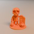 Render-4.jpg Skelett erhebt sich aus dem Grab - Halloween Dekor STL | Spooky 3D-Druck Modell