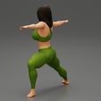 10005.jpg Young Woman Practicing Yoga Lesson Doing Warrior Two 3D Print Model